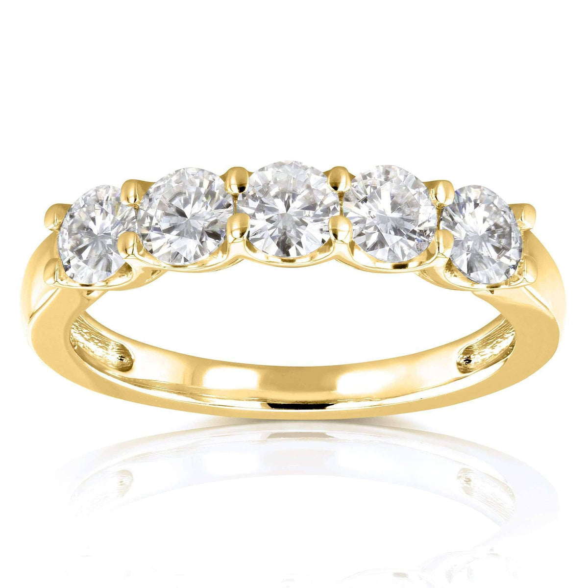 14K Yellow Gold Moissanite Bridal Wedding Band I92726