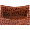 Cognac Brown Italian Patent Leather Business Card Holder L2585