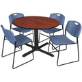 48x22 Round Breakroom Table with 4 Stack Chairs X345834