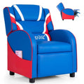 Blue Leather Recliner Chair with Side Pockets F64332