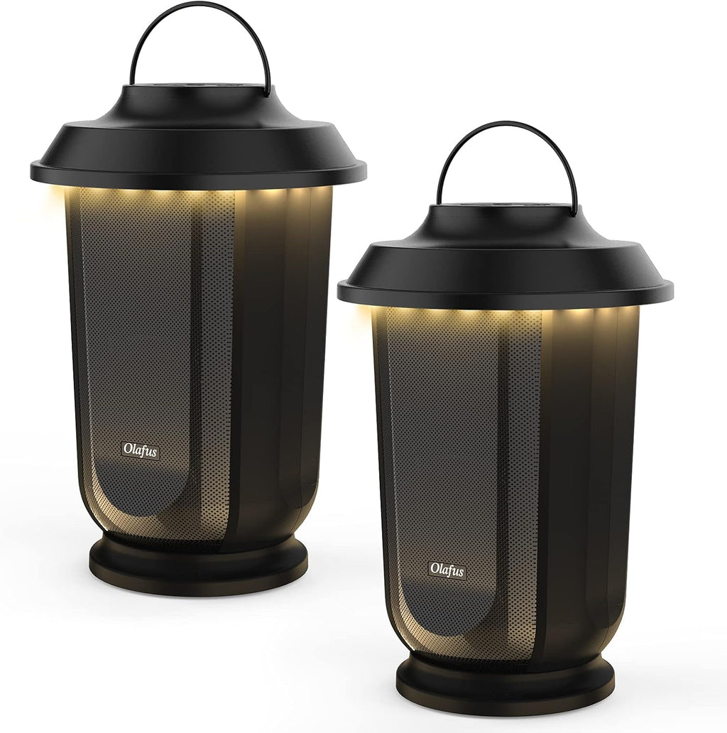 Outdoor Bluetooth Speakers 2 Pack, 20W True Wireless Stereo Portable Lantern Speakers with 20 Warm White LED T13142