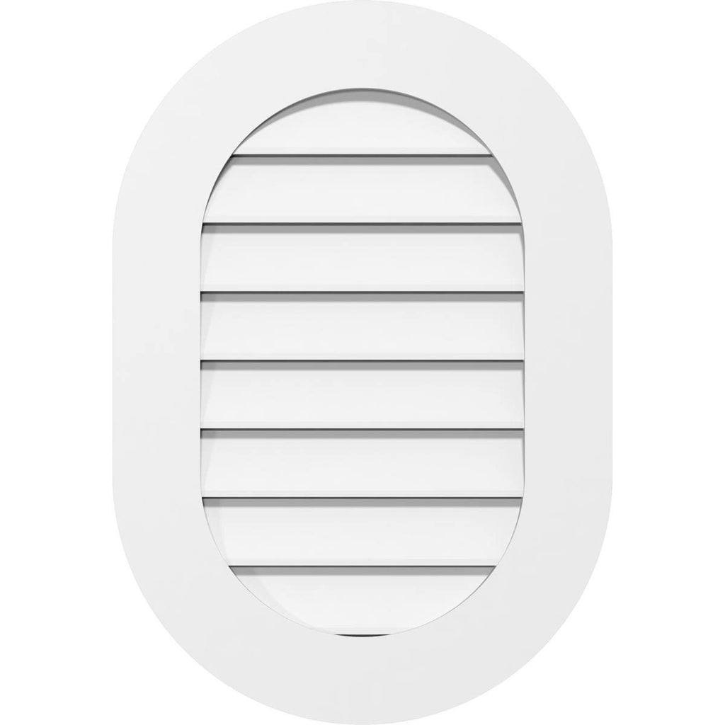 18x22W x 26x22H Vertical Round Ended Surface Mount PVC Gable Vent V329