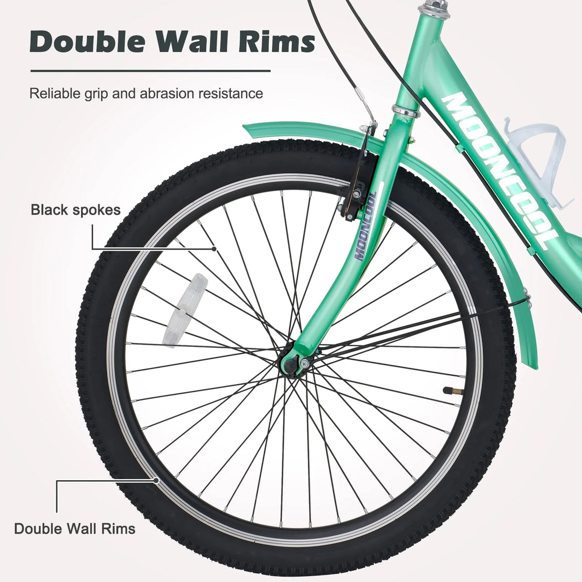 Adult Tricycles Single Speed 24 inch Three Wheel Bike Cruiser Trike with Low-Step Through Frame Large Basket V941769