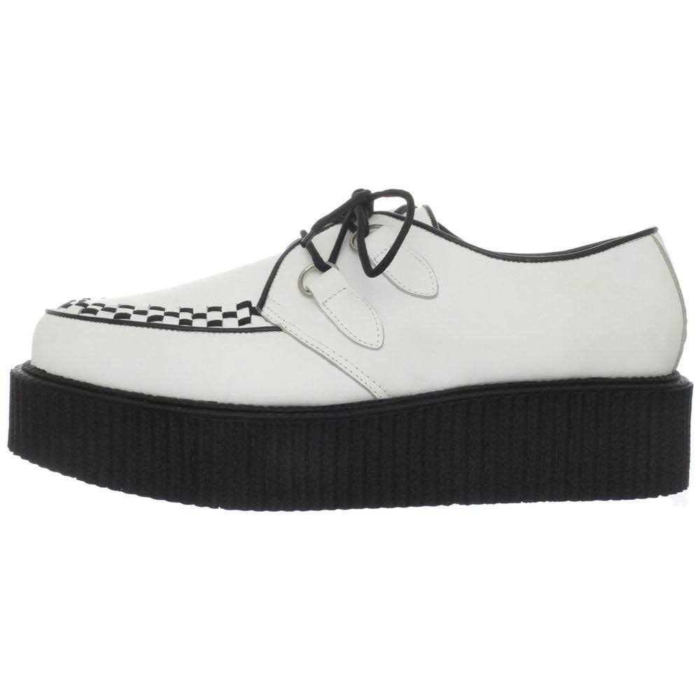 Black Leather Creeper Shoes V15007