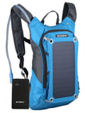 Blue Solar Powered 1.8 Liter Hydration Backpack with 10K mAh Charging Battery Y10924