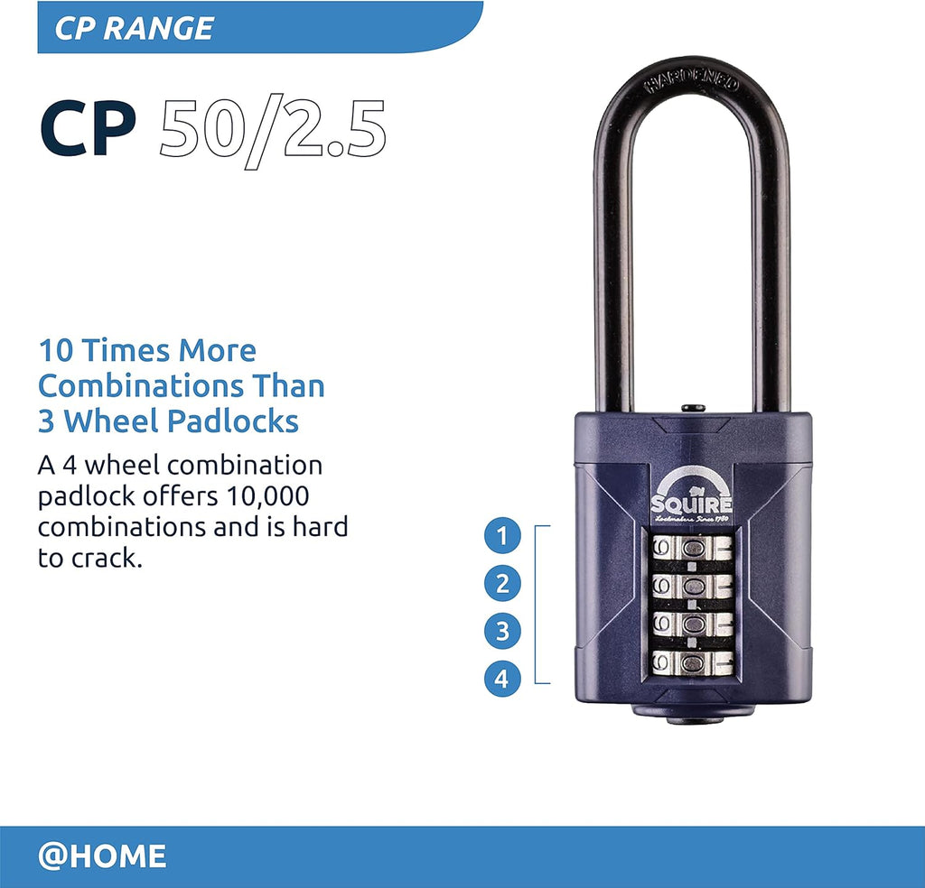Blue 50 mm 4 Wheel Combination Padlock, Pack of 2 R32757