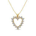 14k Yellow Gold Heart Shaped Diamond Necklace C144