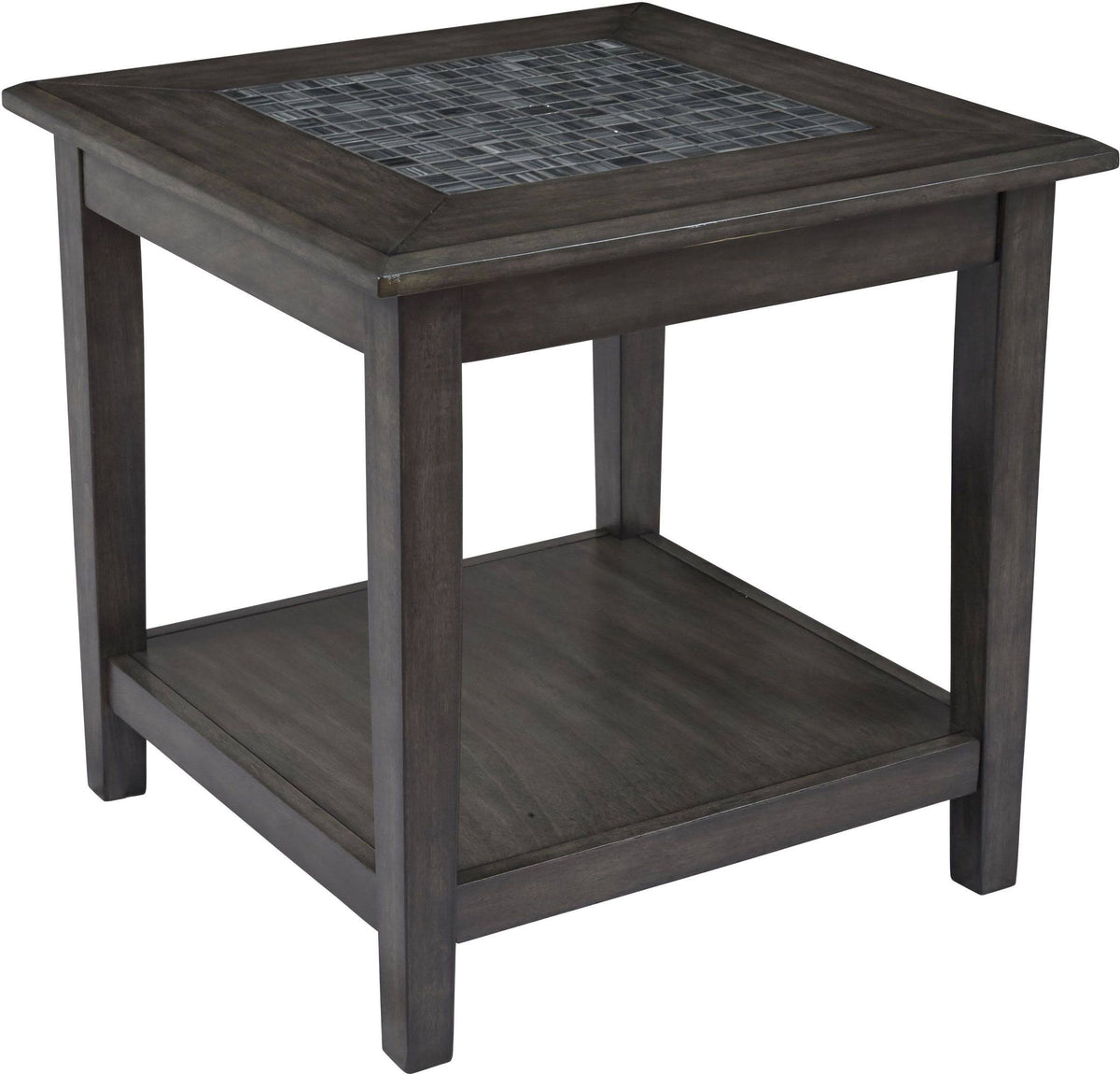 Grey Mosaic Tiled Top End Table B6538