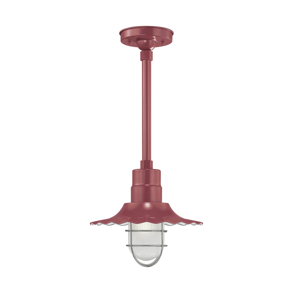 Satin Red Cord Hung Radial Wave Shade O2761